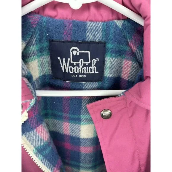 Vintage WOOLRICH Woman's Size Medium/Large Pink Flannel Lined Jacket‎ Coat - Picture 2 of 3
